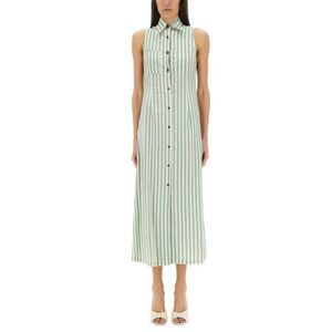 ALYSI Striped Sleeveless Shirt Dress Women GREEN Dresses